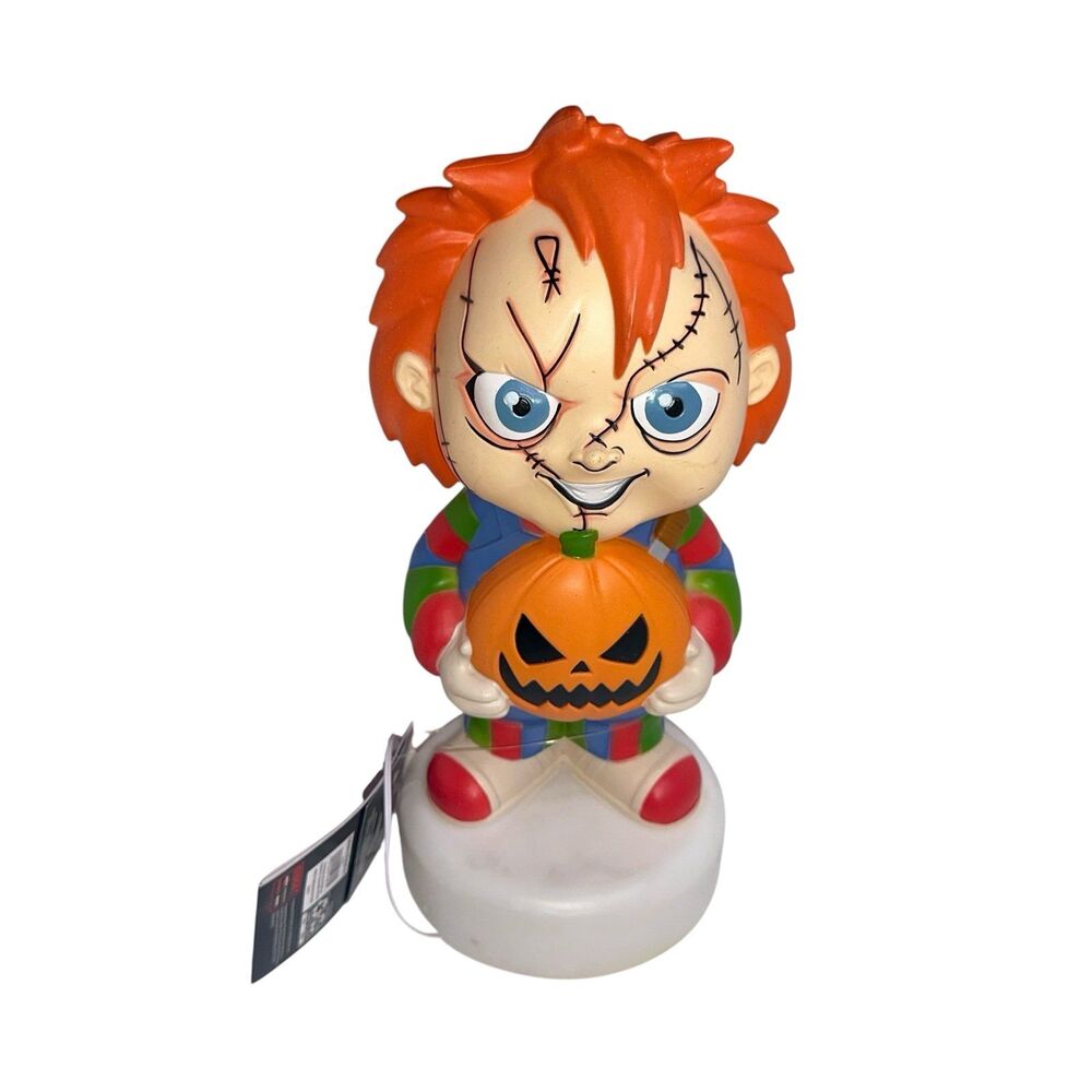 Chucky Child’s play With Pumpkin 12” Blow Mold Halloween Tabletop Decor NEW